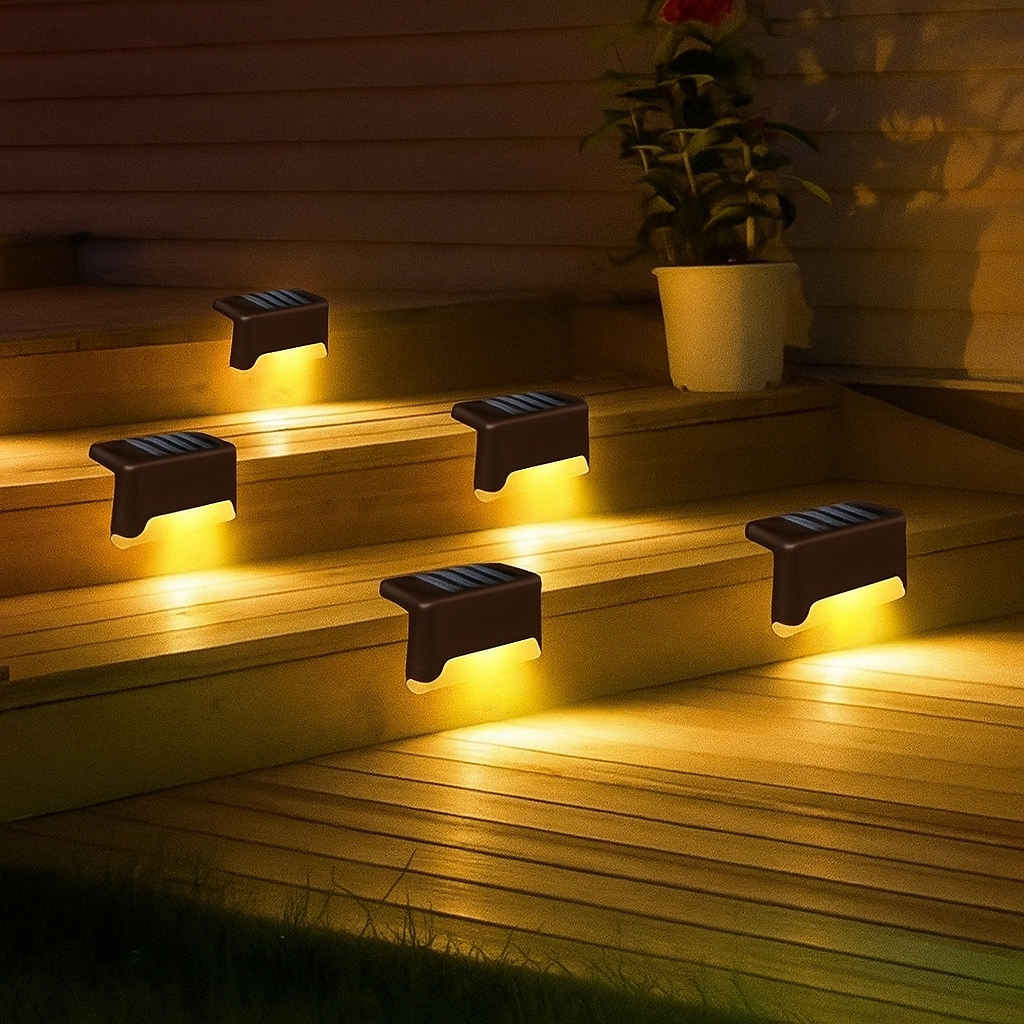 GatiH Solar Lights for Home Outdoor LED Decoration Waterproof Fence Lamp Solar Light Set  (Wall Mounted Pack of 4)