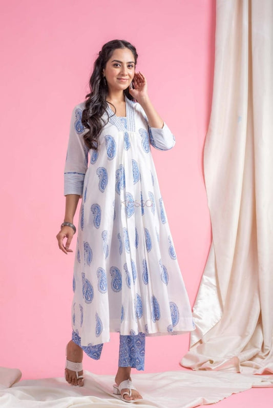 🆕🌸 NEW LAUNCH | A-Line Printed Kurta Pant | Cotton Comfort with Embroidery | Free Shipping! 🌸🆕